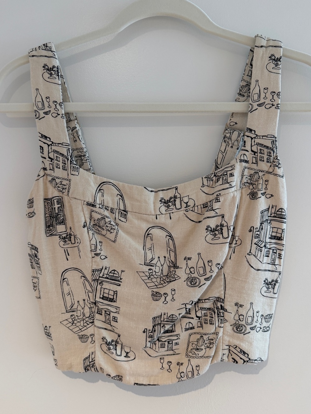 Abercrombie & Fitch Italian Cafe Linen Crop Top